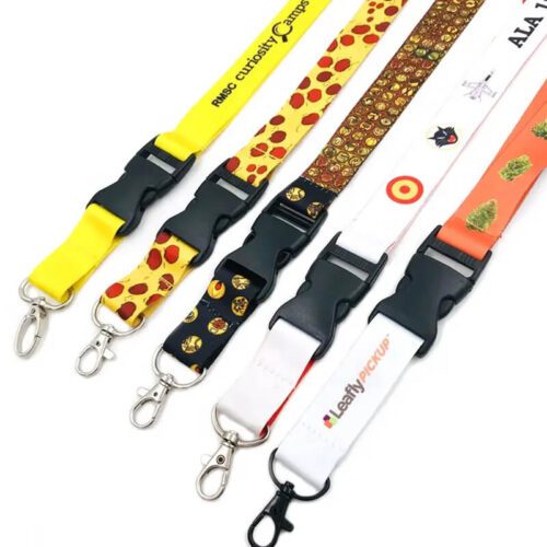 Buckle Sublimation printed lanyard with keychain