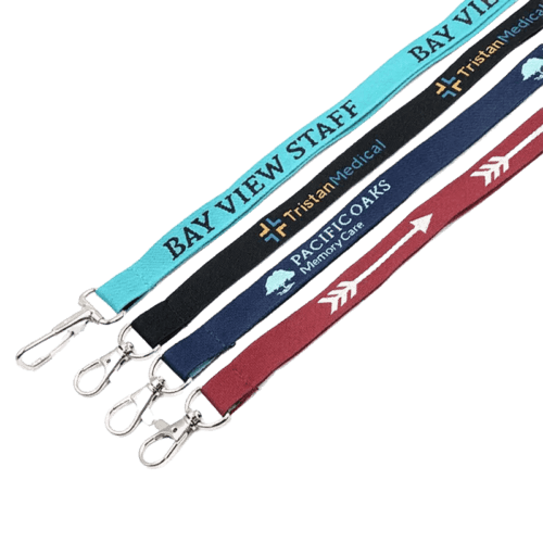 Woven lanyard with keychain