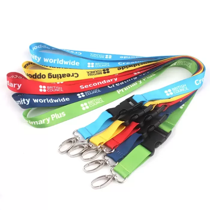 Buckle Screen printed lanyard with keychain